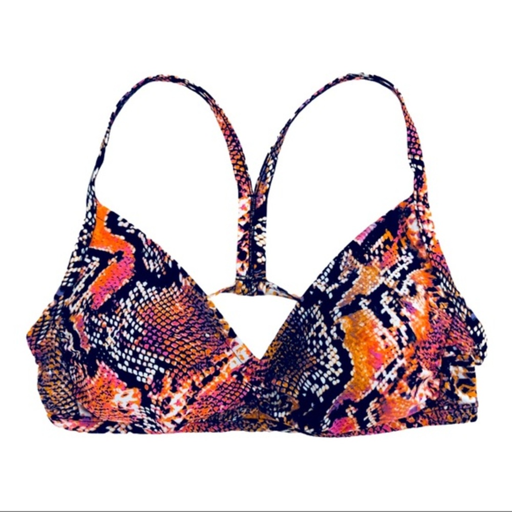 Shade & Shore Snakeskin Bikini Top Small NWT